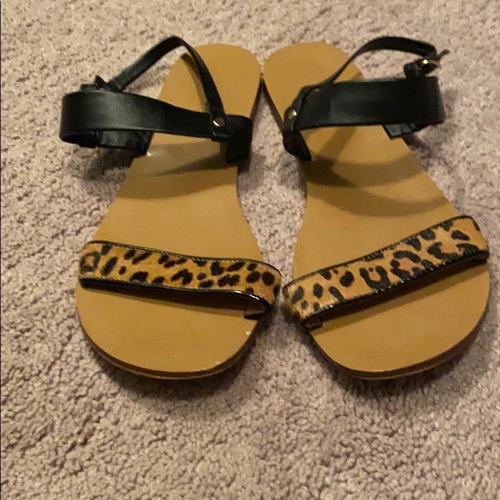 Jcrew leopard sandals sz 7